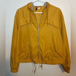 H&M Divided Small Mustard Yellow Hooded Windbreaker Jacket